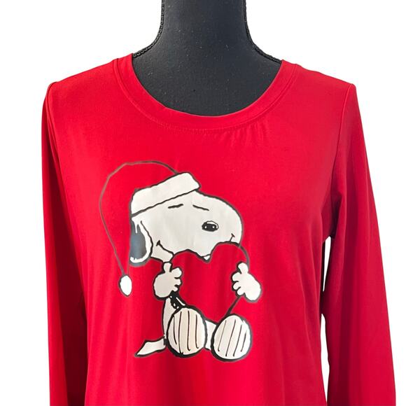 munki munki Other - New Munki Munki Peanuts Snoopy Christmas Long Sleeve Pajama Top Women's M Sleep